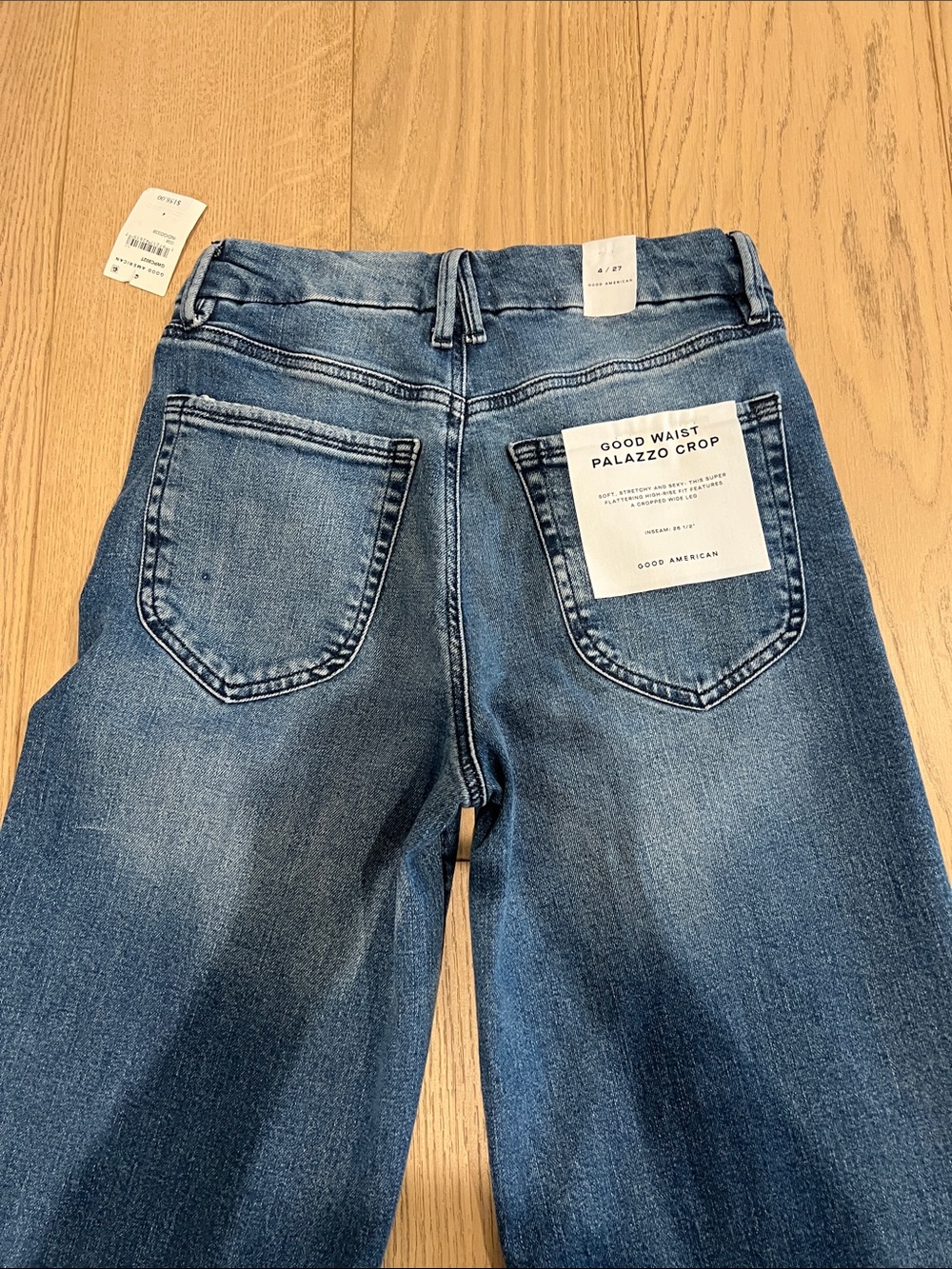 Good American Medium Wash High-Rise Wide Leg Jeans - Picture 7 of 8